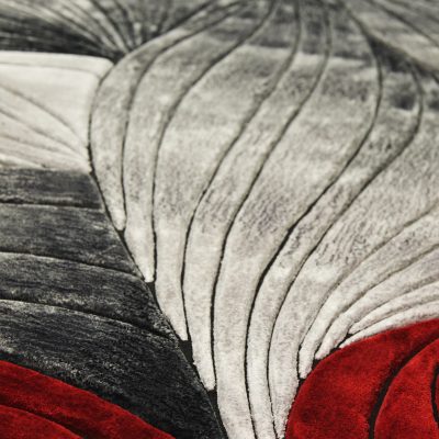 Tapis "Flow", rouge et gris - Photo@Nicolas Lobet