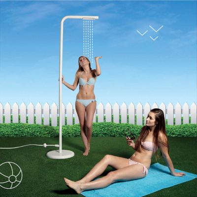 ZEE LEVANTINE Outdoor Shower with-Koro floorboard