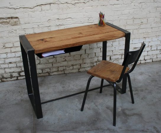 Giani Desmet - Bureau en metal bois industriel vintage sur mesure