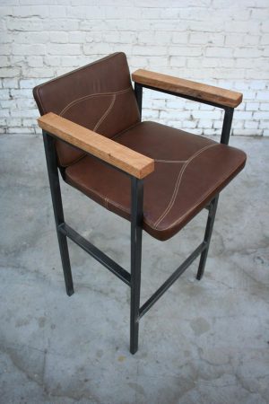 Giani Desmet - Chaise en cuir, métal et bois 